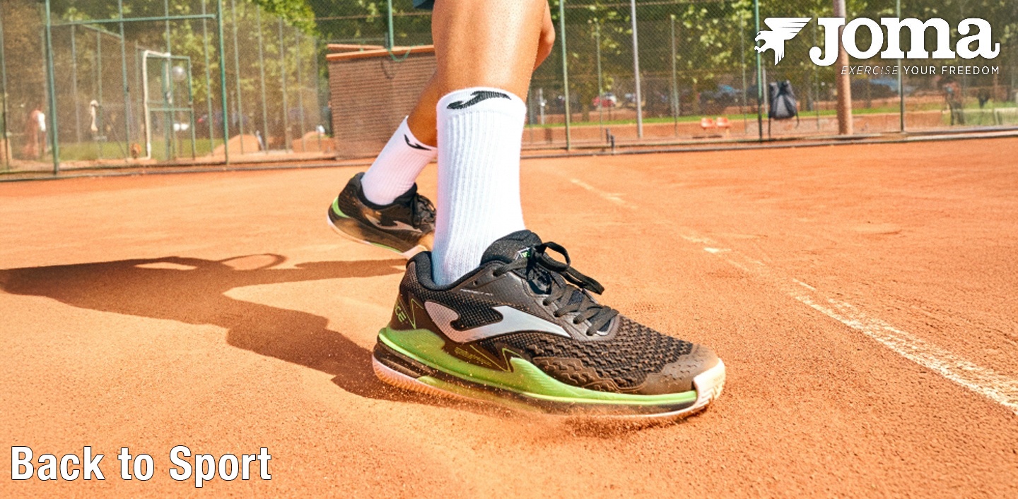 Тенісне взуття Joma зі знижками від 30%. Чоловічі, жіночі та дитячі моделі для гри на різних покриттях — стабільність і комфорт на корті.